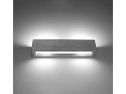 Sollux Lighting Lámparas de pared Solara moderno de hormigón/vidrio - 2 fuentes luminosas 4000K - L.50 x A.10 cm - Gris Outlet