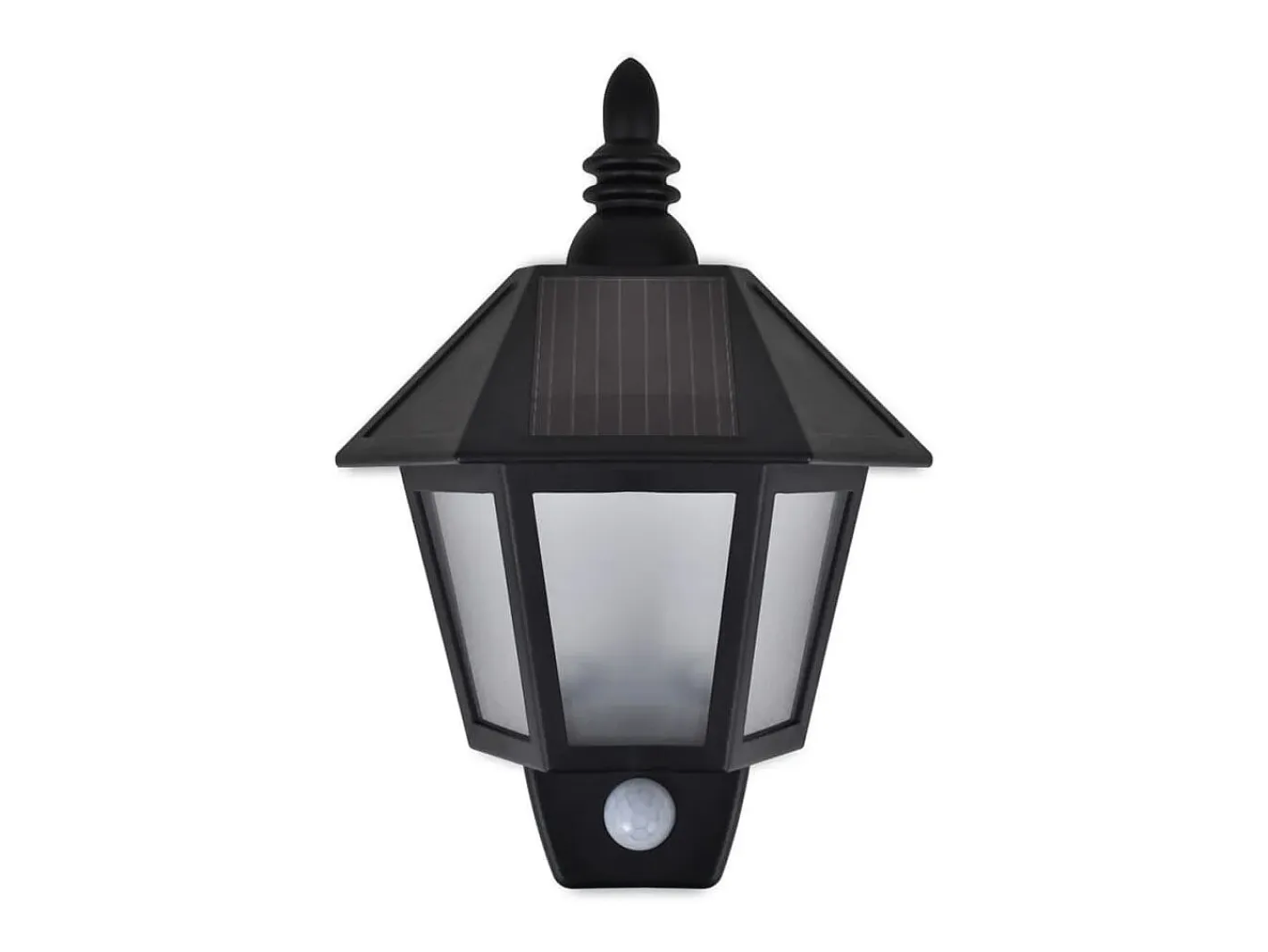 Aplique Para Pared-Lámparas de pared solares 2 uds con sensor de movimiento ES949347 Negro