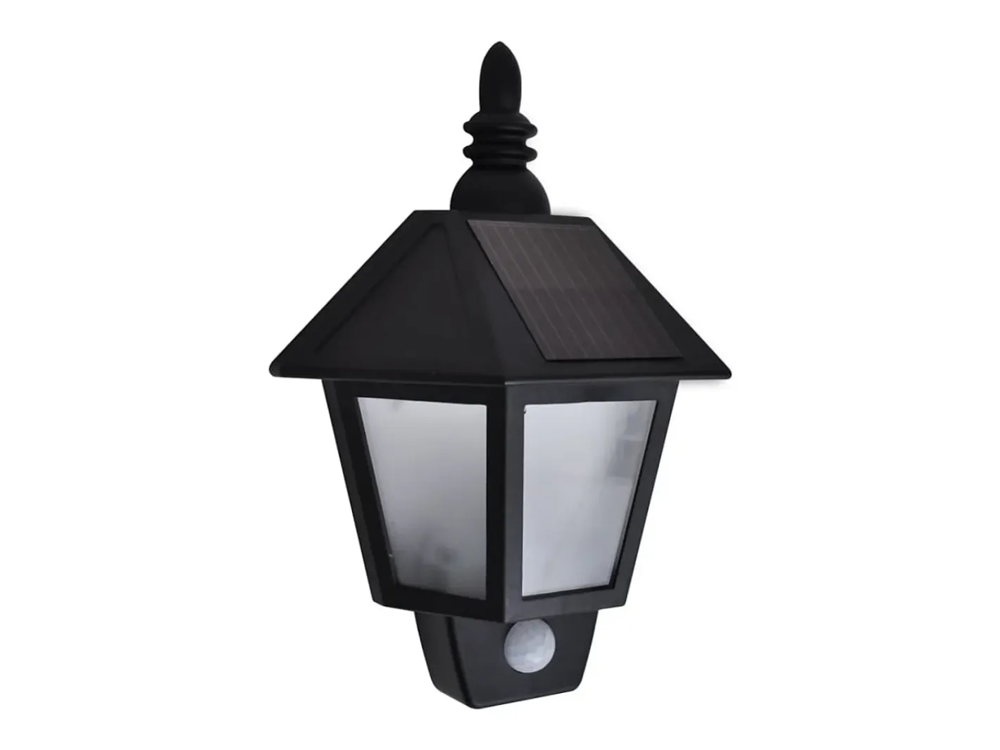 Aplique Para Pared-Lámparas de pared solares 2 uds con sensor de movimiento ES949347 Negro