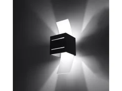Sollux Lighting Lámparas de pared Solenix moderno de aluminio/vidrio - 1 fuentes luminosas 4000K - L.10 x A.30 cm - Negro Discount