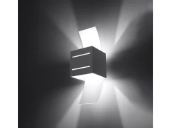 Clearance Sollux Lighting Lámparas de pared Solenix moderno de aluminio/vidrio - 1 fuentes luminosas 4000K - L.10 x A.30 cm - Gris