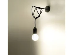 Sale Sollux Lighting Lámparas de pared Speis desván de tela/acero - 1 fuentes luminosas 4000K - L.8 x A.100 cm - Negro