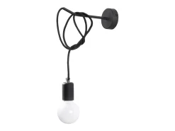 Best Sollux Lighting Lámparas de pared Speis desván de tela/acero - 1 fuentes luminosas 3000K - L.8 x A.100 cm - Negro