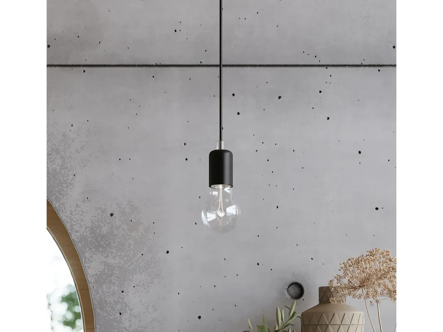 Best Sollux Lighting Lámparas de pared Speis desván de tela/acero - 1 fuentes luminosas 3000K - L.8 x A.100 cm - Negro