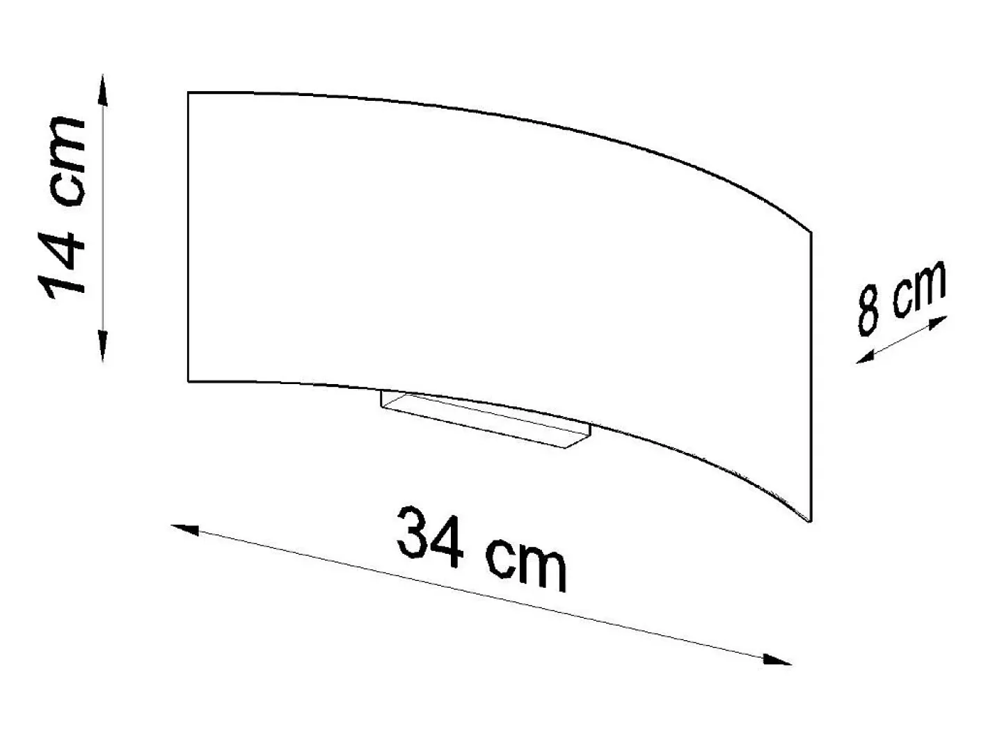 Sollux Lighting Lámparas de pared Terrium moderno de acero - 2 fuentes luminosas 3000K - L.34 x A.14 cm - Negro