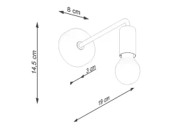 Sollux Lighting Aplique Para Pared-Lámparas de pared Torah moderno de acero - 1 fuentes luminosas 3000K - L.19 x A.14,5 cm - Negro