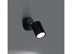 Sollux Lighting Aplique Para Pared-Lámparas de pared Torim minimalista de acero - 1 fuentes luminosas 4000K - L.8 x A.18,5 cm - Negro