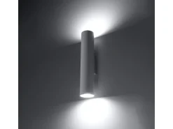Sollux Lighting Lámparas de pared Toris moderno de acero - 2 fuentes luminosas 4000K - L.6 x A.30 cm - Blanco New