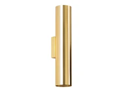 Sollux Lighting Lámparas de pared Toris moderno de acero - 2 fuentes luminosas 3000K - L.6 x A.30 cm - brillo Dorado Outlet