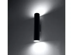 Sollux Lighting Lámparas de pared Toris moderno de acero - 2 fuentes luminosas 4000K - L.6 x A.30 cm - Negro