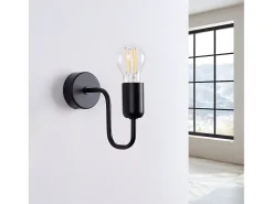 Sale Sollux Lighting Lámparas De Pared Vector Industrial De Acero - 1 Fuentes Luminosas - L.8,5 X A.20 Cm - Negro