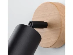 Sollux Lighting Aplique Para Pared-Lámparas De Pared Verdo Moderno De Acero/Madera - 1 Fuentes Luminosas - L.16 X A.16 Cm - Madera Negra Negro