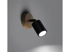 Sollux Lighting Aplique Para Pared-Lámparas De Pared Verdo Moderno De Acero/Madera - 1 Fuentes Luminosas - L.16 X A.16 Cm - Madera Negra Negro