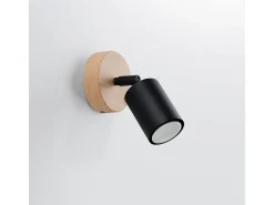 Sollux Lighting Aplique Para Pared-Lámparas De Pared Verdo Moderno De Acero/Madera - 1 Fuentes Luminosas - L.16 X A.16 Cm - Madera Negra Negro