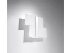 Clearance Sollux Lighting Lámparas de pared Verre moderno de acero/vidrio - 2 fuentes luminosas 3000K - L.39 x A.28 cm - Blanco
