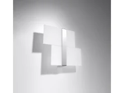 Sollux Lighting Lámparas de pared Verre moderno de acero/vidrio - 2 fuentes luminosas 3000K - L.39 x A.28 cm - cromo/blanco Gris Clearance
