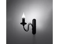 New Sollux Lighting Lámparas de pared Vivow moderno de acero - 1 fuentes luminosas 4000K - L.6 x A.25 cm - Negro