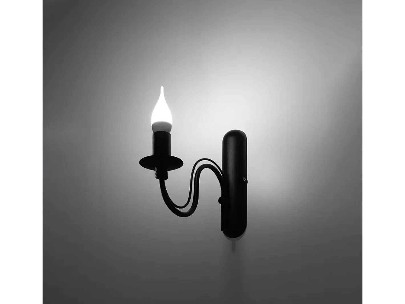 New Sollux Lighting Lámparas de pared Vivow moderno de acero - 1 fuentes luminosas 4000K - L.6 x A.25 cm - Negro
