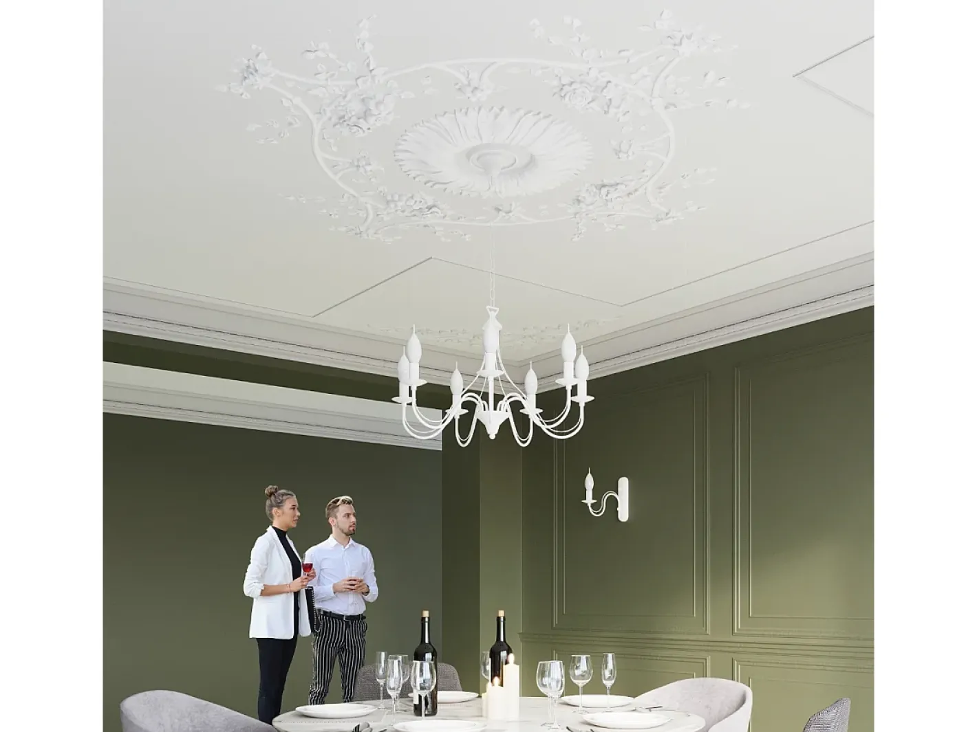 New Sollux Lighting Lámparas de pared Vivow moderno de acero - 1 fuentes luminosas 3000K - L.6 x A.25 cm - Blanco