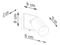 New Sollux Lighting Lámparas De Pared Winx Moderno De Acero - 1 Fuentes Luminosas - L.8 X A.18,5 Cm - Oro Negro Negro / Dorado