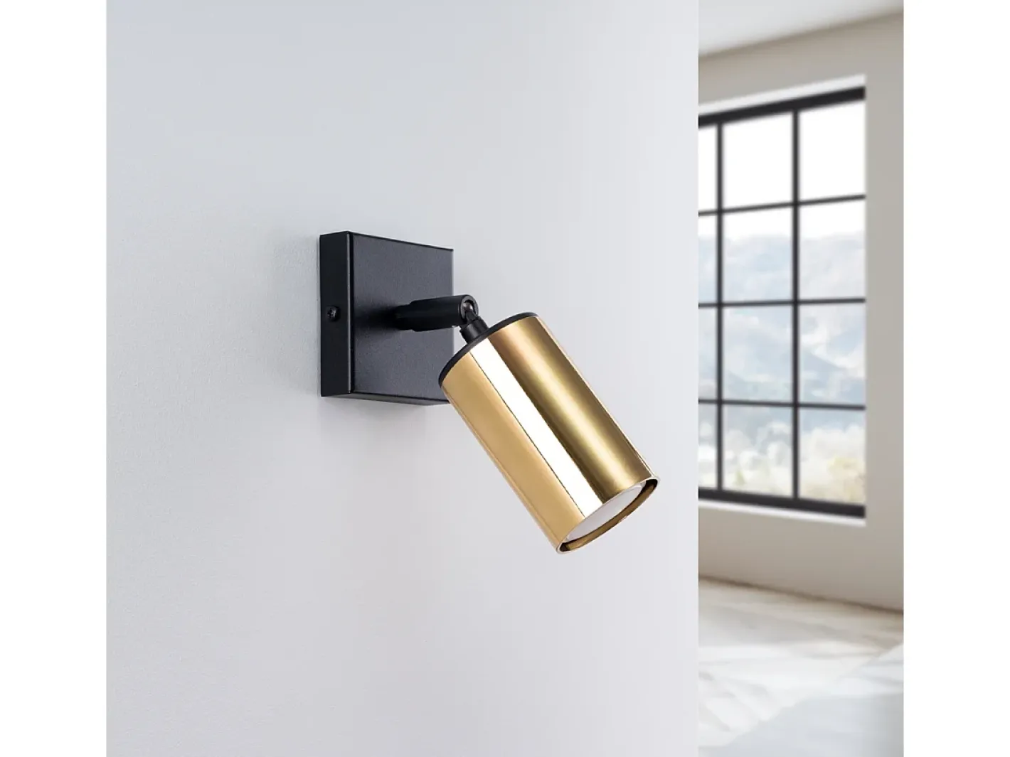 New Sollux Lighting Lámparas De Pared Winx Moderno De Acero - 1 Fuentes Luminosas - L.8 X A.18,5 Cm - Oro Negro Negro / Dorado
