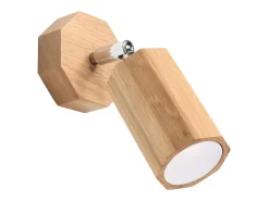 Sollux Lighting Aplique Para Pared-Lámparas de pared Xenor escandinavo de madera - 1 fuentes luminosas 4000K - L.8 x A.17,5 cm - roble Marru00f3n