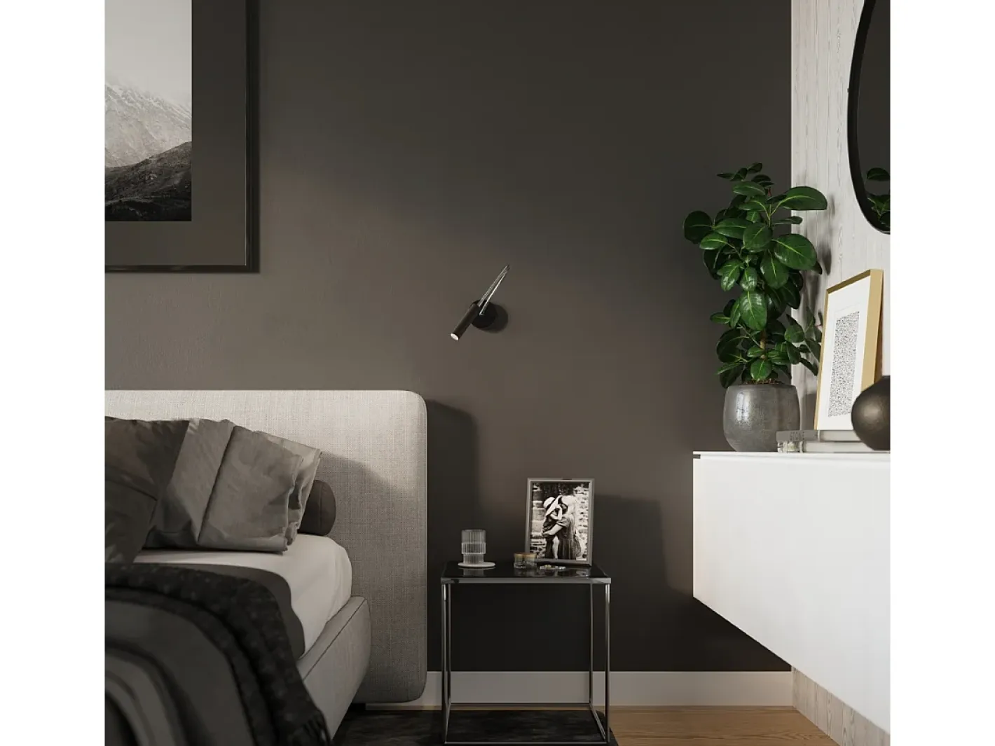 Sollux Lighting Aplique Para Pared-Lámparas de pared Xilar moderno de acero - 1 fuentes luminosas 4000K - L.8 x A.52 cm - Negro