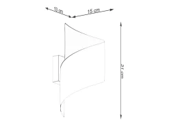 Sollux Lighting Lámparas de pared Zaltonia moderno de acero - 1 fuentes luminosas 3000K - L.15 x A.31 cm - Negro New