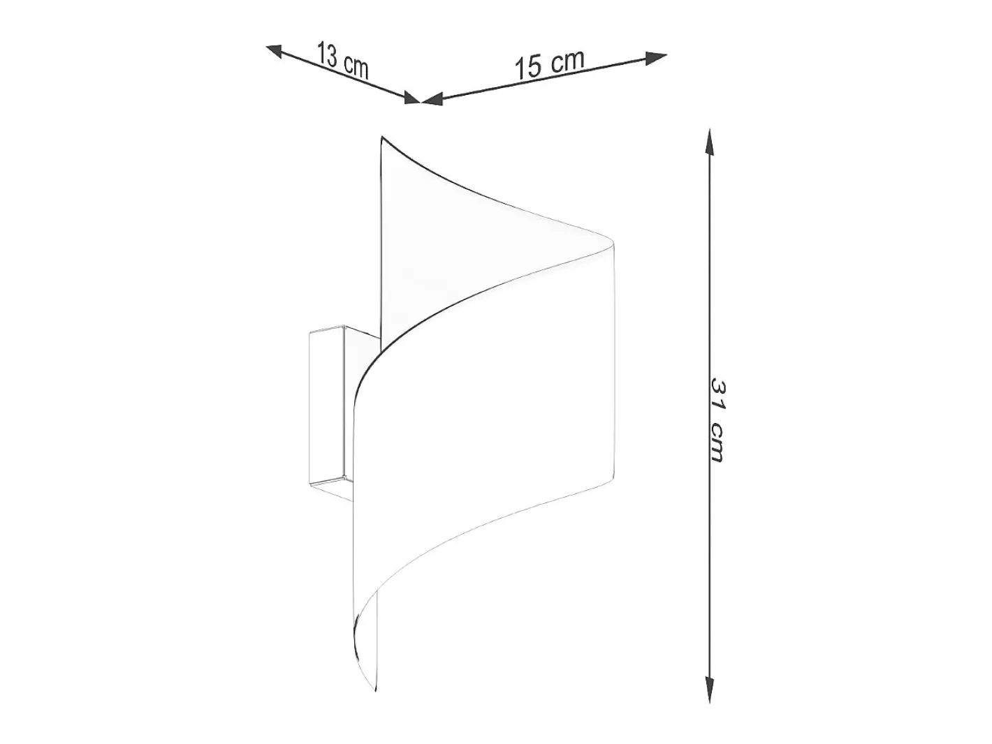 Sollux Lighting Lámparas de pared Zaltonia moderno de acero - 1 fuentes luminosas 3000K - L.15 x A.31 cm - Negro New