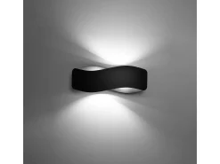 New Sollux Lighting Lámparas de pared Zanila moderno de acero - 2 fuentes luminosas 4000K - L.40 x A.15 cm - Negro
