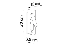 Sollux Lighting Aplique Para Pared-Lámparas de pared Zarenex moderno de acero - 1 fuentes luminosas 4000K - L.6,5 x A.20 cm - Negro