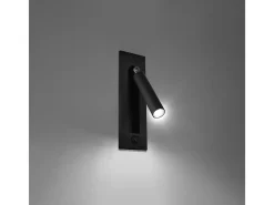 Sollux Lighting Aplique Para Pared-Lámparas de pared Zarenex moderno de acero - 1 fuentes luminosas 4000K - L.6,5 x A.20 cm - Negro