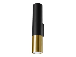 Sollux Lighting Lámparas de pared Zarpex moderno de acero - 2 fuentes luminosas 3000K - L.6 x A.29 cm - oro Negro Outlet