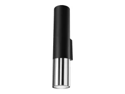 Discount Sollux Lighting Lámparas de pared Zarpex moderno de acero - 2 fuentes luminosas 3000K - L.6 x A.29 cm - /cromo Negro
