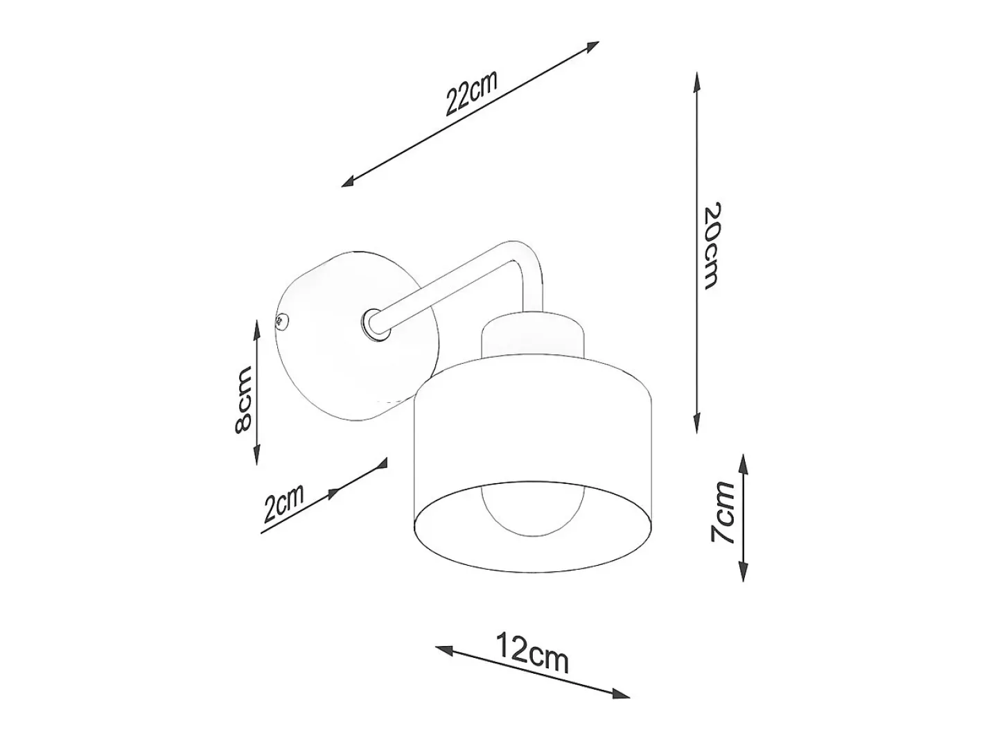 Sollux Lighting Aplique Para Pared-Lámparas de pared Zavros moderno de acero - 1 fuentes luminosas 3000K - L.22 x A.20 cm - Negro