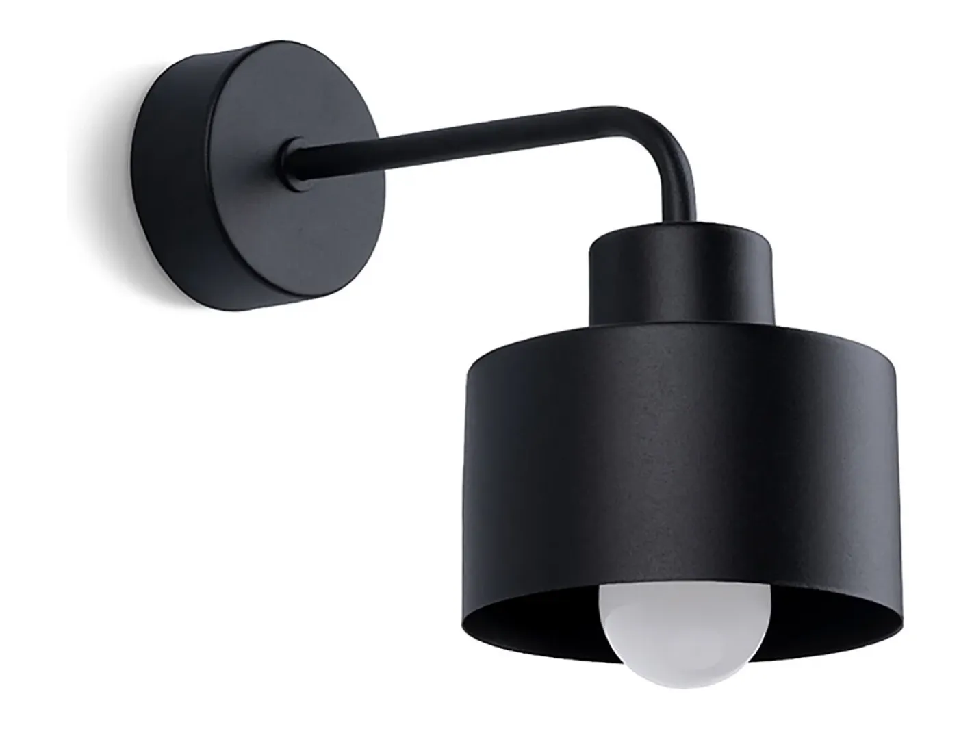 Sollux Lighting Aplique Para Pared-Lámparas de pared Zavros moderno de acero - 1 fuentes luminosas 3000K - L.22 x A.20 cm - Negro