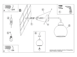 Sollux Lighting Lámparas de pared Zelaro moderno de acero - 1 fuentes luminosas 4000K - L.15 x A.26 cm - Negro Best