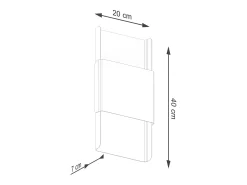 Sollux Lighting Plafón-Lámparas de pared Zelfon moderno de acero - 2 fuentes luminosas 3000K - L.20 x A.40 cm - oro/blanco Dorado