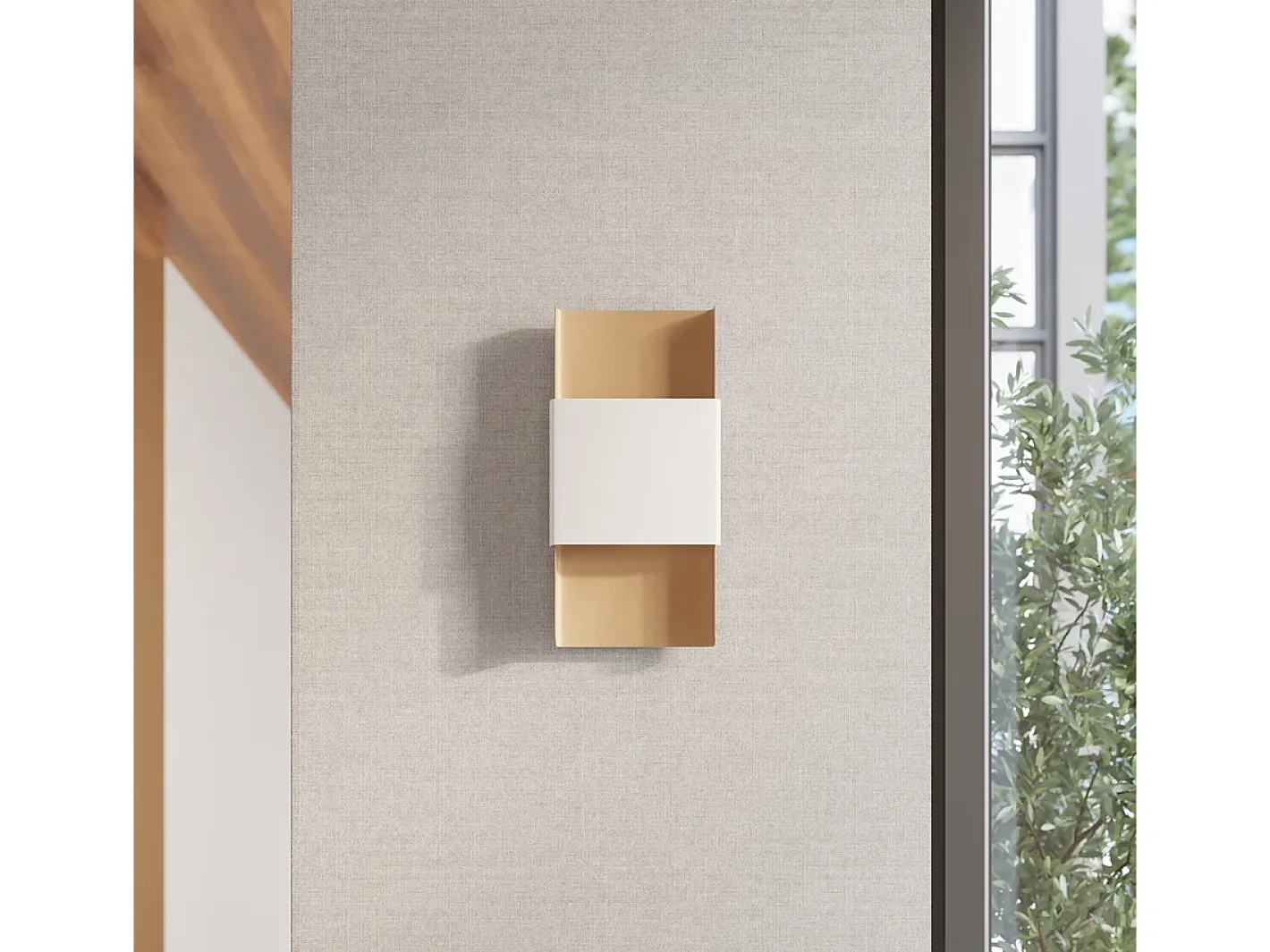 Sollux Lighting Plafón-Lámparas de pared Zelfon moderno de acero - 2 fuentes luminosas 3000K - L.20 x A.40 cm - oro/blanco Dorado