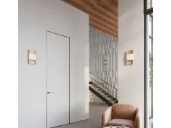 Sollux Lighting Plafón-Lámparas de pared Zelfon moderno de acero - 2 fuentes luminosas 3000K - L.20 x A.40 cm - oro/blanco Dorado