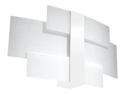 Sollux Lighting Lámparas de pared Zelora moderno de acero/vidrio - 2 fuentes luminosas 4000K - L.42 x A.23 cm - Blanco Clearance