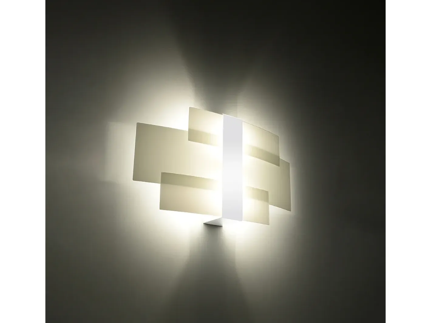 Sollux Lighting Lámparas de pared Zelora moderno de acero/vidrio - 2 fuentes luminosas 4000K - L.42 x A.23 cm - Blanco Clearance