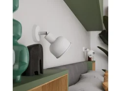 Hot Sollux Lighting Lámparas de pared Zenda desván de acero - 1 fuentes luminosas 4000K - L.19 x A.17 cm - Blanco