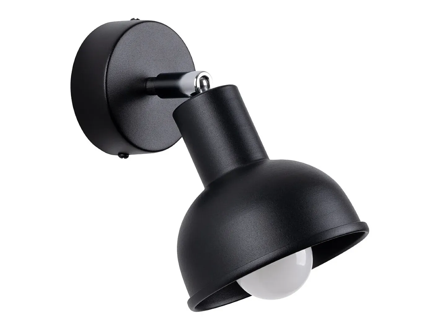 Hot Sollux Lighting Lámparas de pared Zenda desván de acero - 1 fuentes luminosas 4000K - L.19 x A.17 cm - Negro