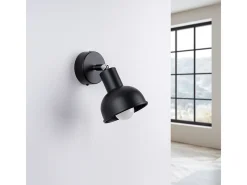 Sollux Lighting Lámparas de pared Zenda desván de acero - 1 fuentes luminosas 3000K - L.19 x A.17 cm - Negro
