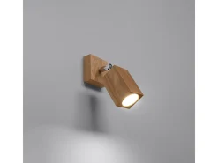 Outlet Sollux Lighting Lámparas de pared Zezu escandinavo de madera - 1 fuentes luminosas 4000K - L.8 x A.17 cm - roble Marru00f3n