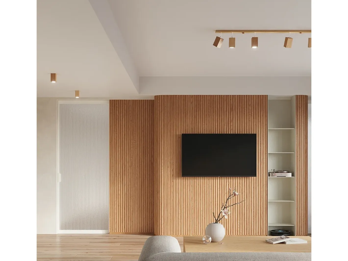 Outlet Sollux Lighting Lámparas de pared Zezu escandinavo de madera - 1 fuentes luminosas 4000K - L.8 x A.17 cm - roble Marru00f3n