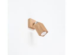 Sollux Lighting Lámparas de pared Zezu escandinavo de madera - 1 fuentes luminosas 3000K - L.8 x A.17 cm - roble Marru00f3n New