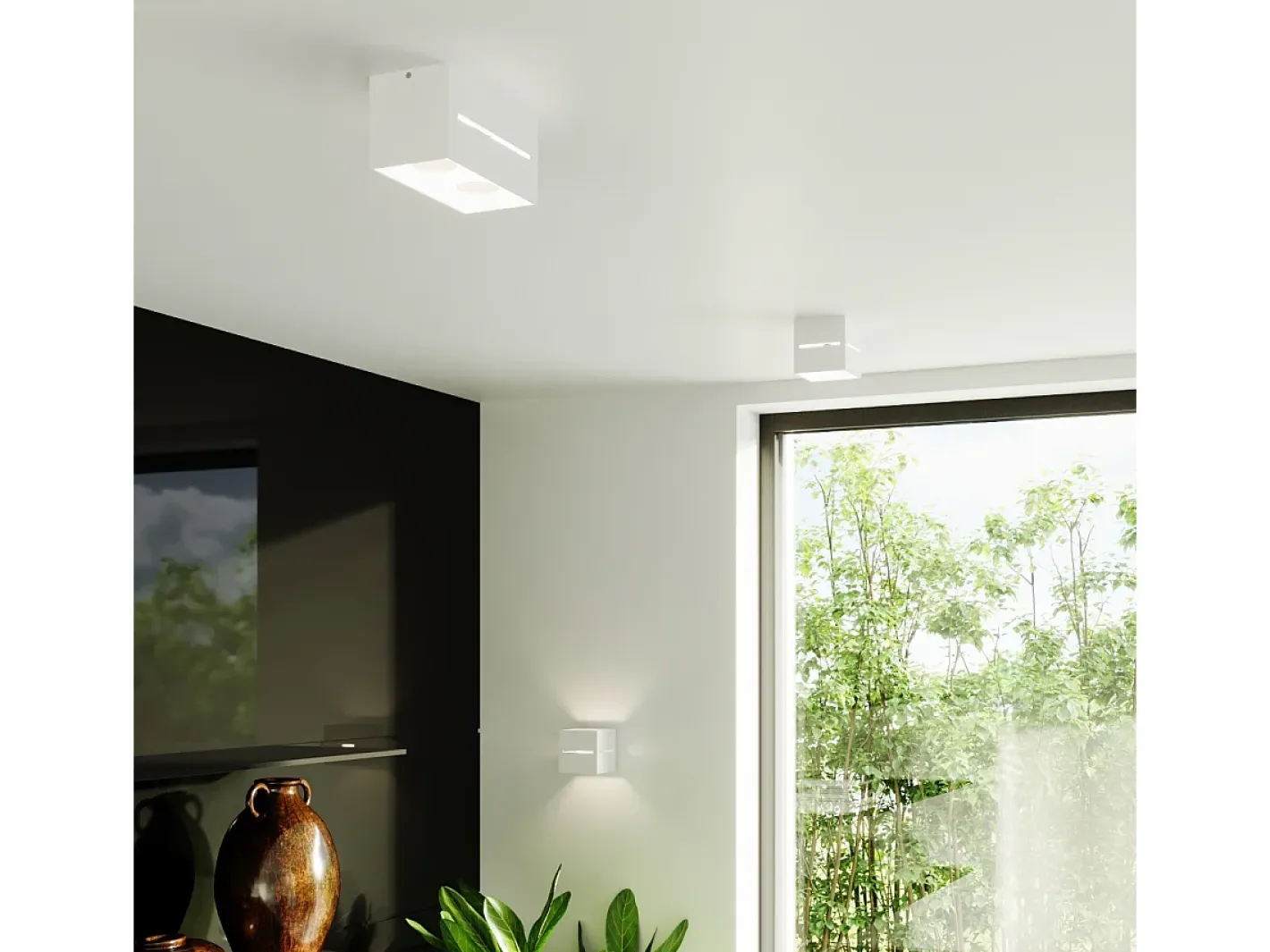Discount Sollux Lighting Lámparas de pared Zorbo maxi moderno de aluminio - 2 fuentes luminosas 4000K - L.20 x A.10 cm - Blanco