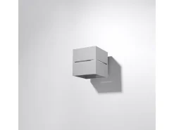 Outlet Sollux Lighting Lámparas de pared Zorbo moderno de aluminio - 1 fuentes luminosas 3000K - L.10 x A.10 cm - Gris